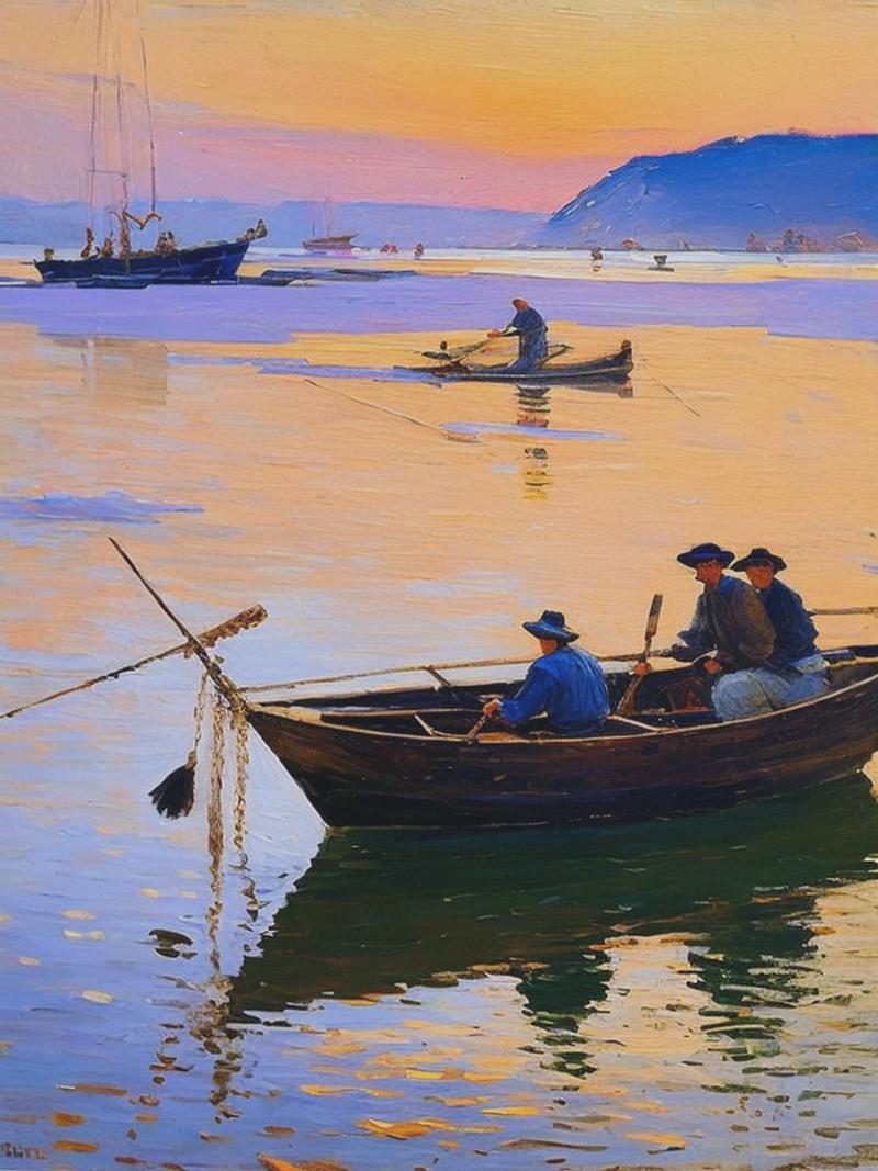 02904-3967084536-a painting of a group of men playing a chinese The fisherman was tidying up his net , Strong sense of design, The brush strokes.png